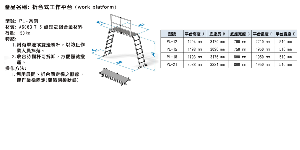 折合式工作平台